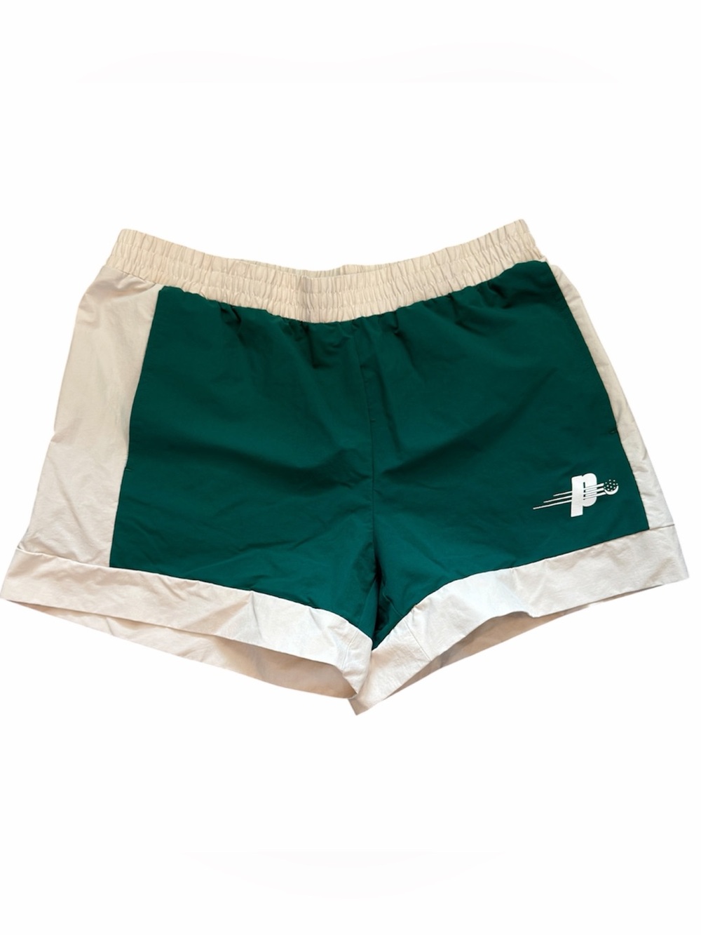 Prince Pickleball Green and Cream Two-Tone Athletic Shorts